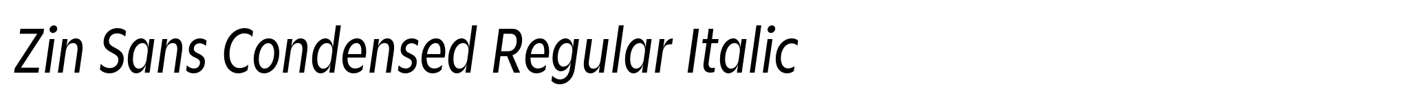 Zin Sans Condensed Regular Italic image